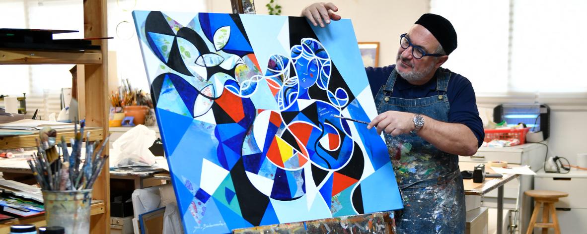 Fusion of Influences: Chagall, Picasso, and Miro in yoel benharrouche Art